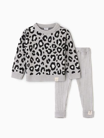 Костюм вязаный Крошка Я Leo Baby рост 92-98 см, темно-серый