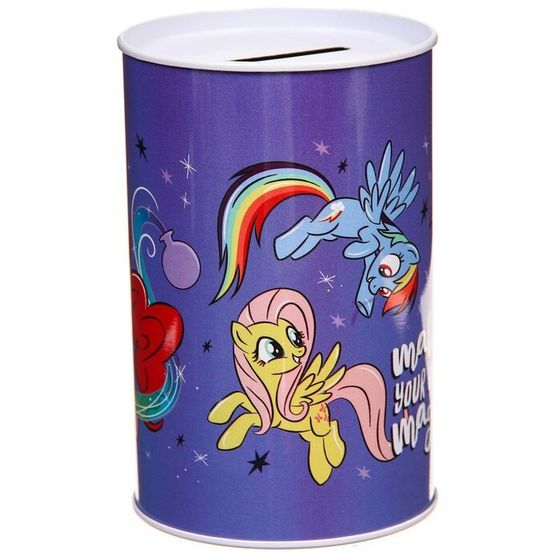 Копилка металлическая, 6,5 см х 6,5 см х 12 см &quot;Make your own magic&quot;, My Little Pony