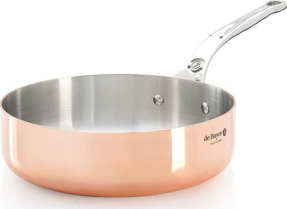 Patelnia De Buyer De Buyer Prima Matera Sauté Pan Copper/steel 16cm straight ind.