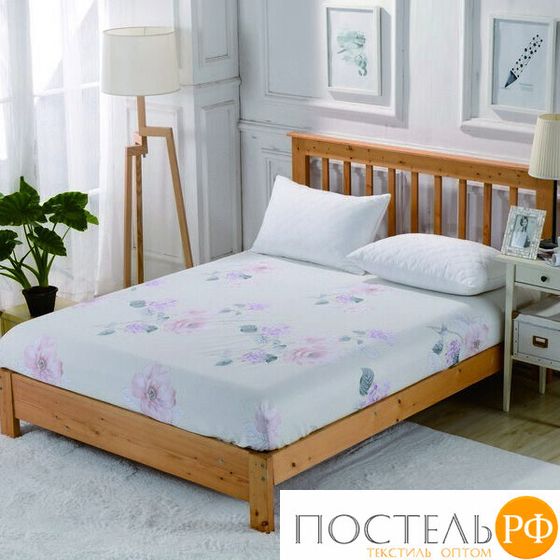 PCT-R-243 Простынь сатин на резинке печатная 90x200, (высота-20 см)