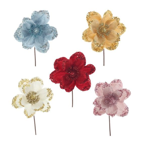 Цветок искусственный &quot;Магнолия&quot;, L15 W15 H25 см, 5в.