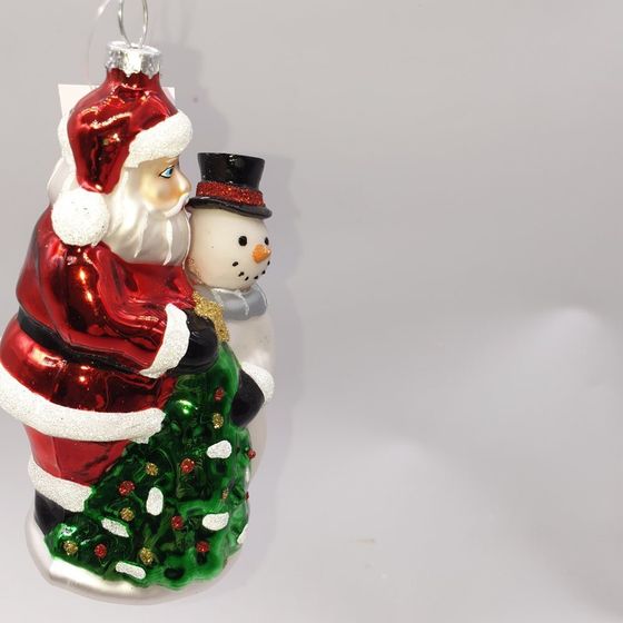 Украшение новогоднее &quot;Дед Мороз и снеговик&quot;, L7 W6 H13 см