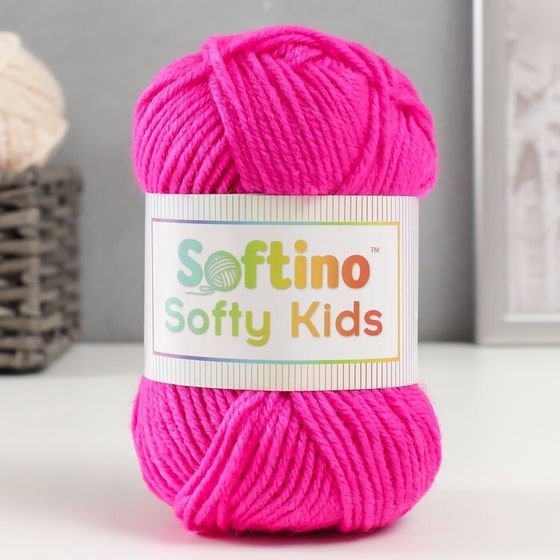 Пряжа 100% акрил &quot;Softy Kids&quot; 90м ±5м 50 гр цвет 12 тёплый розовый