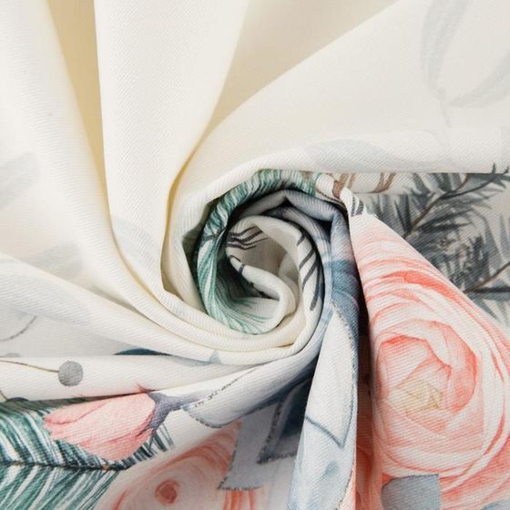 !09 Скатерть новогодняя &quot;Christmas flowers&quot; 149×220 см с ГМВО, 100% хлопок, 190 г/м². водоотталкивающая