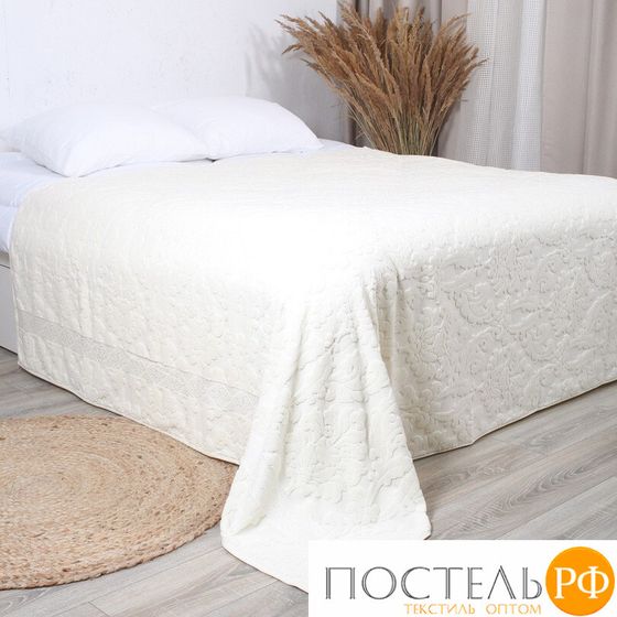 АШ500519/1 Покрывало жаккард махра 200*220 &quot;Softness&quot; milky