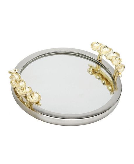 Mirror Tray Border Leaf Design on Handle, 16&quot; x 2&quot;