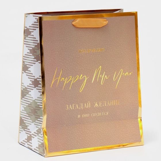 !09 Пакет (набор 3 штуки) ламинированный вертикальный «Загадай желание», 21,5 × 25 × 10 см.