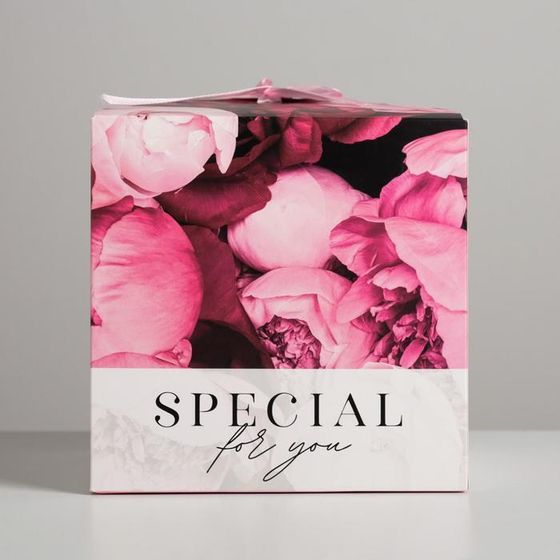 !09 Коробка складная «Цветы», (набор 3 штуки) 18 × 18 × 18 см.