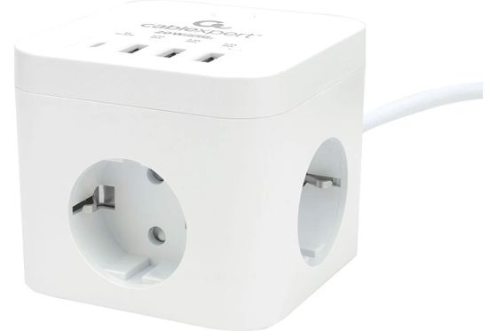 Сетевой фильтр Cablexpert Cube CUBE-3-CU3-W-1.5 3 розеток 1,5м белый (CUBE-3-CU3-W-1.5)