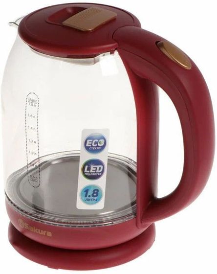 Чайник электрический Sakura SA-2709R PROMO 1.8л 1800Вт бордо