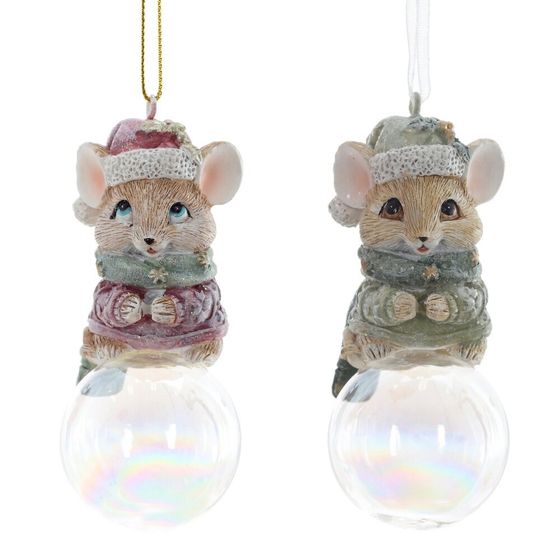 Фигурка декоративная подвесная "Мышонок", L4 W4 H9 см, 2в.