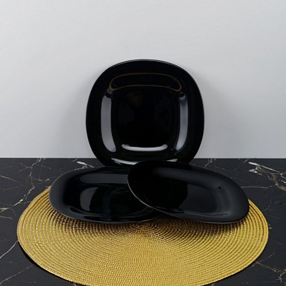 Столовый набор 18 предметов КАРИН черно-белый