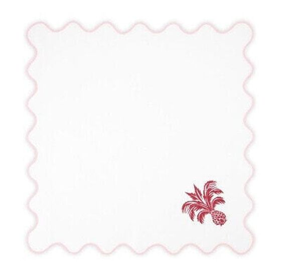 ANANAS NAPKIN LIGHT PINK AND WHITE