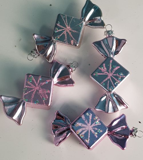 !НАБОР ЕЛОЧНЫХ ИГРУШЕК 8 ШТУК MARKO FERENZO "PINK DREAMS" - КОНФЕТА, 10 СМ., ЦВЕТ РОЗОВЫЙ