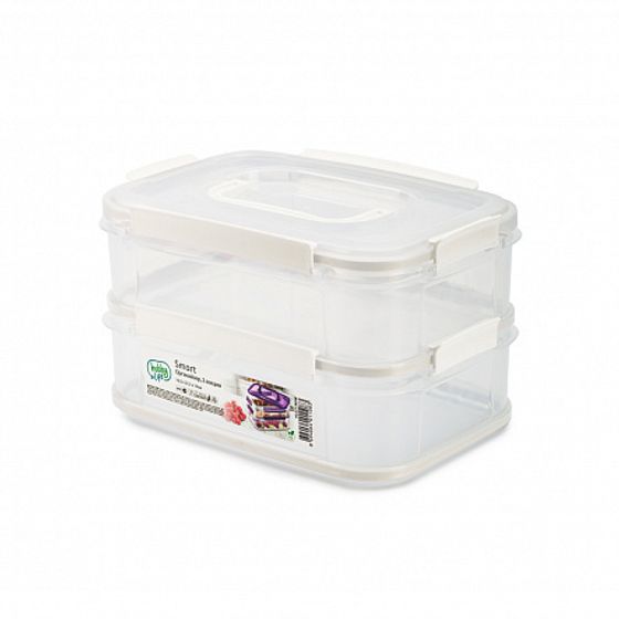 Органайзер SMART белый 2 секции 16.5x23.3x14см