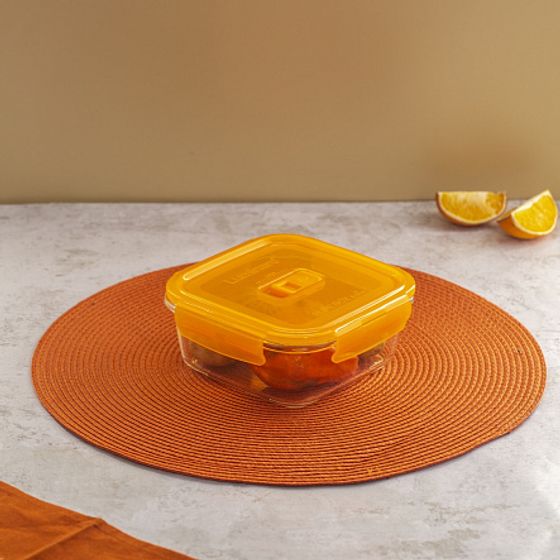 Контейнер ПЮРБОКС АКТИВ НЕОН ОРАНЖЕВЫЙ 760мл квадратный