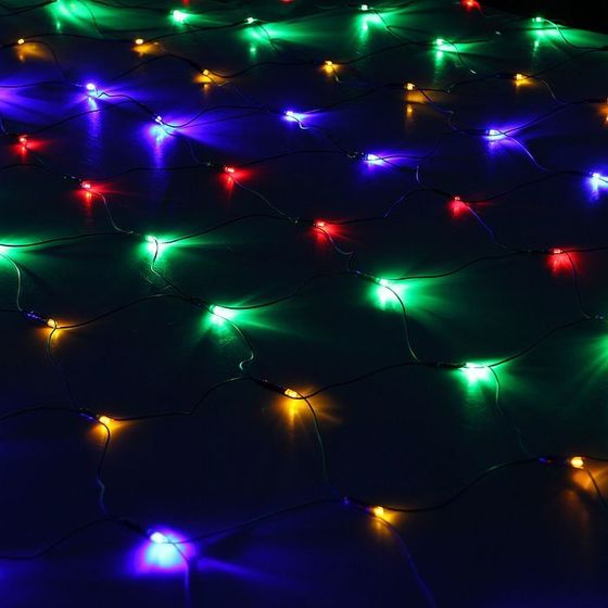 УЦЕНКА Гирлянда «Сеть», d=1.8 м, с кольцом, на ёлку, IP20, 224 LED, 220 В, 8 режимов, тёмная нить, свечение мульти
