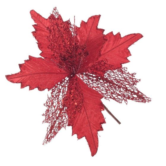 Цветок искусственный &quot;Пуансеттия&quot;, L26 W26 H30 см