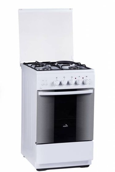 Плита комбинированная Flama RK 23-121 W белый реш.сталь
