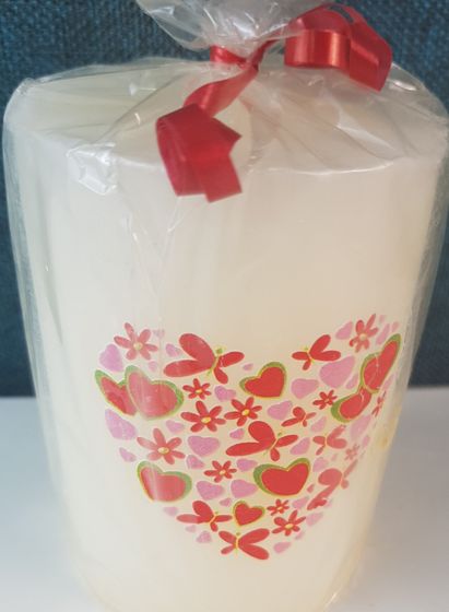 !НАБОР 2 ШТУКИ - Свеча декоративная 'Сердечко" 8x8x10 см. цвет белый