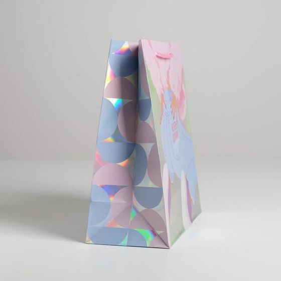 !Пакет подарочный голографический «Не верь слухам», 23 × 27 × 11,5 см