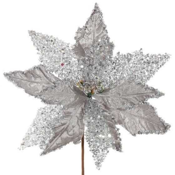 Цветок искусственный &quot;Пуансеттия&quot;, L33 W33 H47 см, 3в.