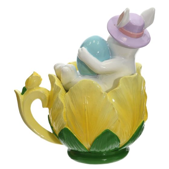 Фигурка декоративная "Заяц в чашке", L10 W7,5 H12,5 см