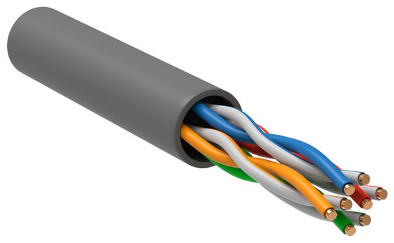 Витая пара ITK LC1-C5E04-121 кат.5E U/UTP 4X2X24AWG LSZH внутренний 305м серый