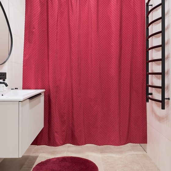 Штора для ванной комнаты Magma. Moroshka, 180х200 см, цвет красный