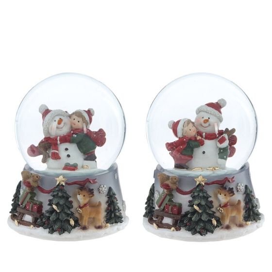 Фигурка декоративная &quot;Снеговик&quot; в стекл шаре, L7 W7 H8,5 см, 2в.