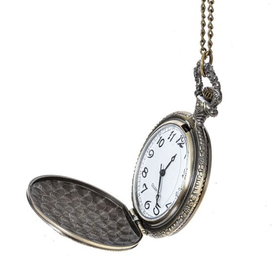 Часы карманные декоративные на цепочке, Д5 Ш7 В1,5 см, (1xДR626 не прилаг.)