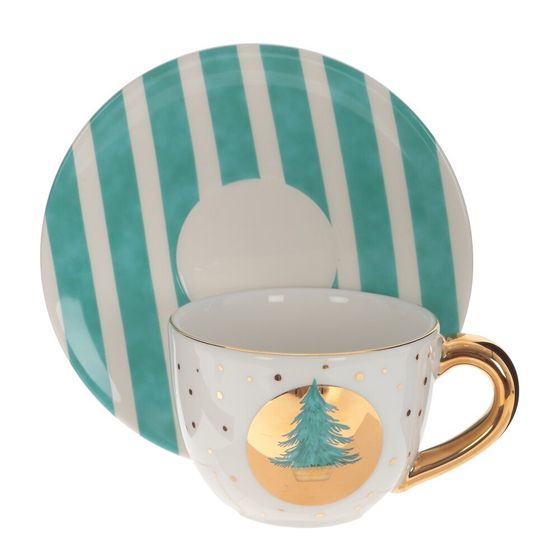 Чашка с блюдцем, 250 мл, L15 W15 H7,5 см