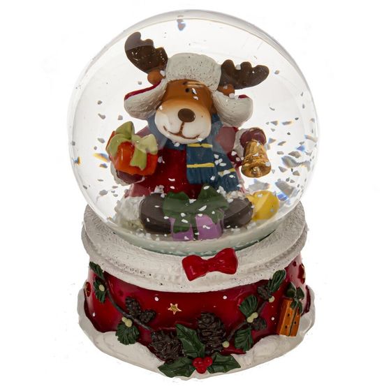 Фигурка декор в стекл шаре &quot;Санта/Олень&quot;, D7 см, L7 W7 H8,5 см, 2в.