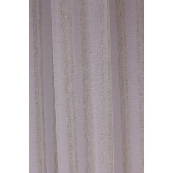 !09 Тюль " Сабина" 300*280 см., бежевая с полосами, шторная лента