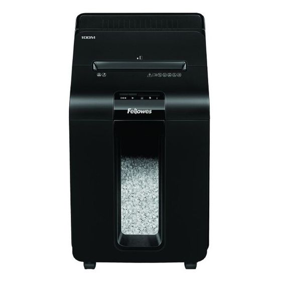 Шредер Fellowes AutoMax 100M (P-4), фрагменты 4x10мм, 100листов одн, скобы, пл.карты, 23л