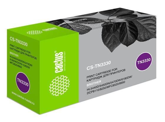 Картридж лазерный Cactus CS-TN3330 TN-3330 черный (3000стр.) для Brother HL-5440D/5450DN/5470DW/6180DW/DCP8110/8250/MFC-8520/8950DW