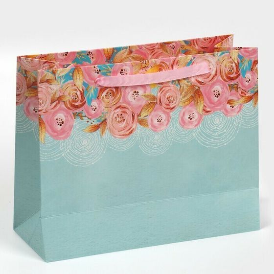 !09 НАБОР 3 ШТУКИ - Пакет подарочный ламинированный «Нежность», 22 × 17.5 × 8 см.