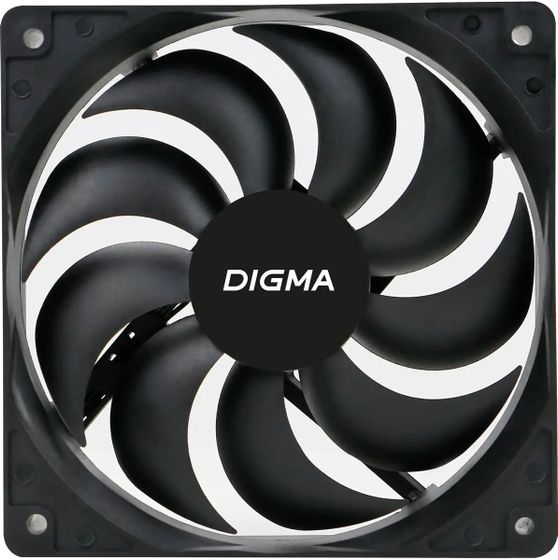 Вентилятор Digma DFAN-120-9 черный 120x25мм 1200rpm 3-pin 4-pin (Molex)
