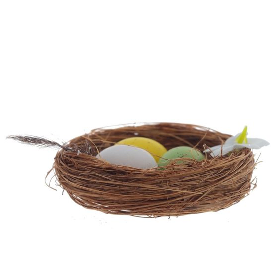 Изделие декоративное "Гнездо пасхальное" (блок 12 шт), L5,5 W5 H2 см, 4в.