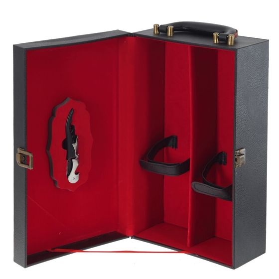 Шкатулка для бутылок с набором сомелье, Д19,5 Ш12 В35 см