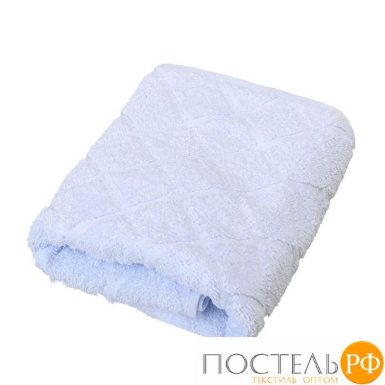529703/1 Полотенце махровое с бордюром &quot;Ромб&quot; белое 50*90, 420гр/м2