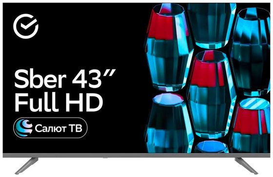 Телевизор LED 43&quot; Sber SDX-43F2014 серебристый SmartTV безрамочный