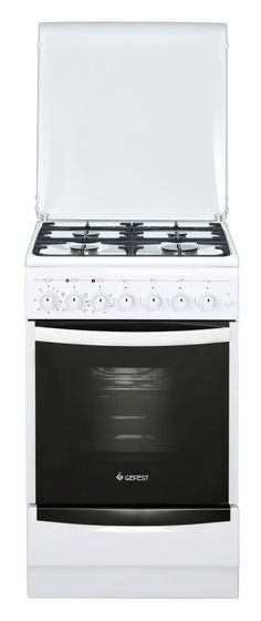 Плита комбинированная Gefest ПГЭ 5102-02 0300 белый метал.крышка реш.чугун