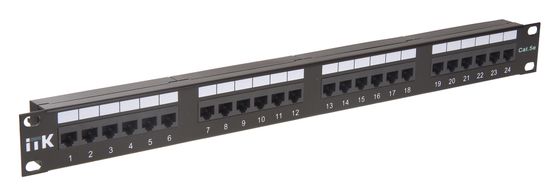 Патч-панель ITK PP24-1UC5EU-D05 19&quot; 1U 24xRJ45 кат.5e UTP