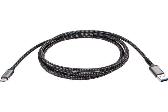 Кабель Vcom USB 3.2 Type A(m)-USB Type C(m) 2м серый/черный (CU401M-2M)