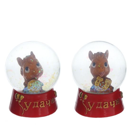 Фигурка декор в стекл шаре &quot;Лошадка&quot;, L4,5 W4,5 H5,5 см, 2в.