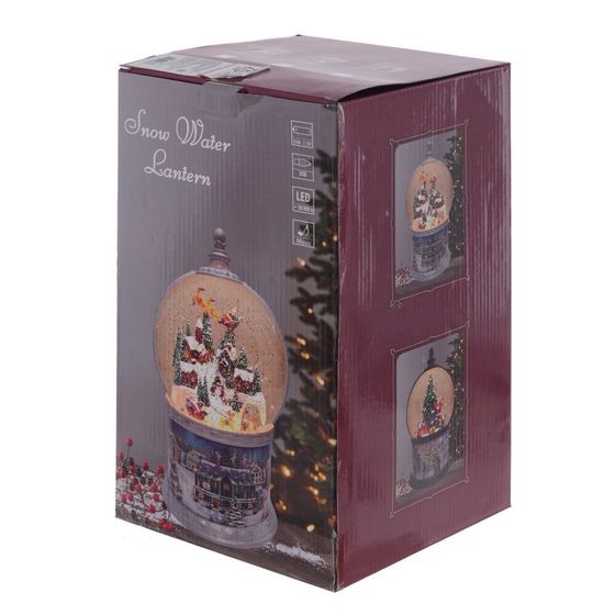 Фигурка декор в шаре &quot;Пряничный дом&quot; (свет, вьюга, муз, движ, AA х3 н/п +USB), D16 cм, L15 W15 H27 с