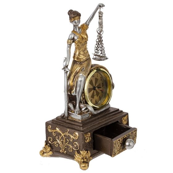 Часы настольные декоративные &quot;Фемида&quot; (1xLR44), L12 W9 H21,5 см