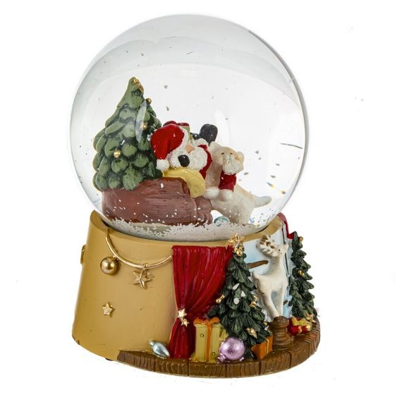 Фигурка декоративная &quot;Дед Мороз&quot; в стекл шаре (муз), D 10 см, L10 W10 H14 см