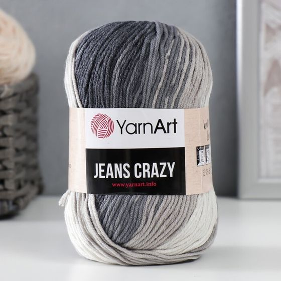 Пряжа &quot;Jeans crazy&quot; 55% хлопок, 45% акрил 160м/50гр (8204  принт)